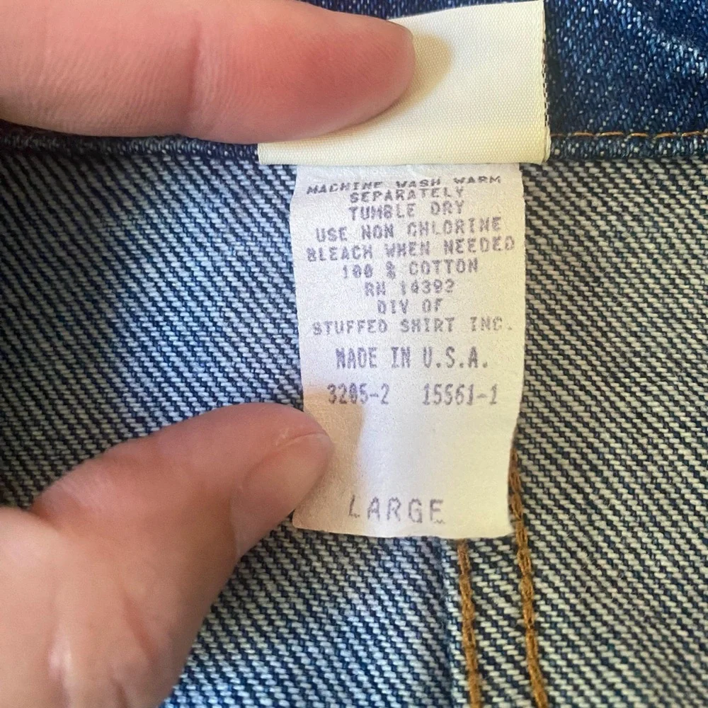 Oversized/Boyfriend Blue Denim Blazer 100% Cotton - Picture 6 of 6